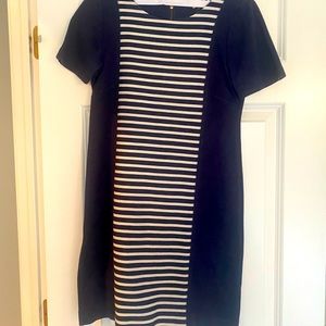 J crew striped navy blue dress